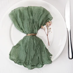 12pcs, Handmade Cheesecloth Napkins - Rustic Table Decor for Parties, Weddings, and Family Dinners