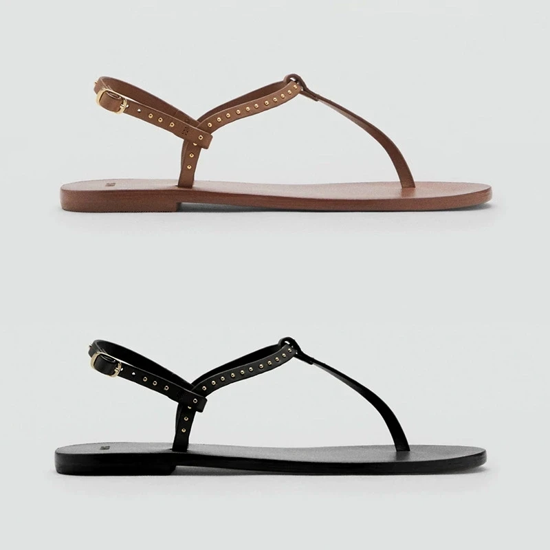 

Liyke Summer Cross Strap Buckle Designer Sandals Women Fashion Metal Decoration Clip Toe Flat Shoes Beach Gladiator Sandalias