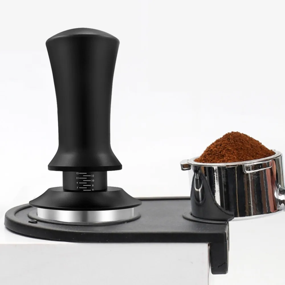 

51/53/58mm Coffee Tamper with Scale Adjustable Depth Springs Calibrated Coffee Distributor Leveler Tool Accurate Measurement