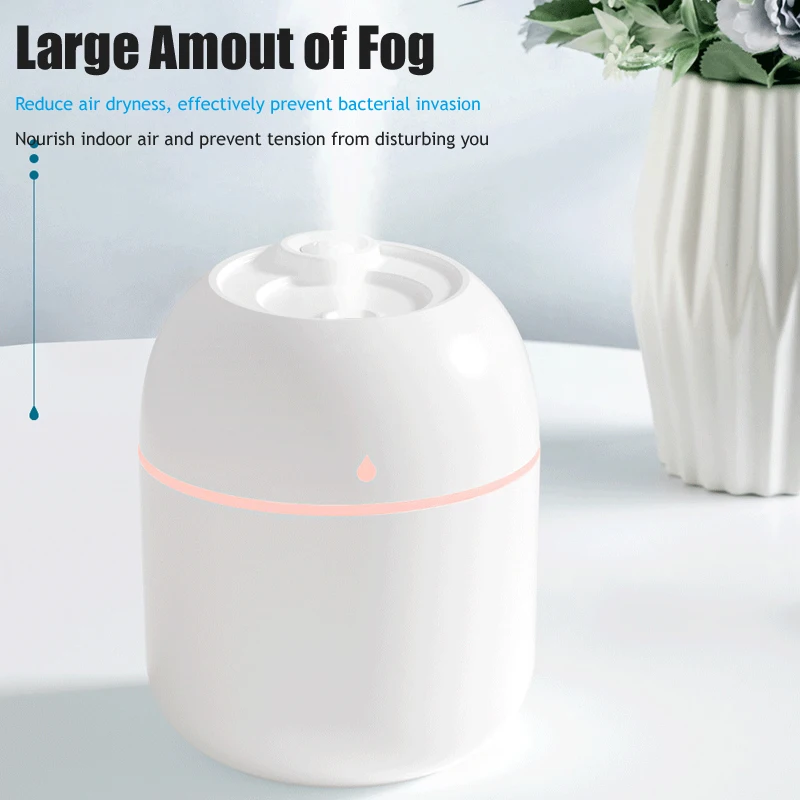 Diffusore di umidificatori per aromaterapia con Mini umidificatore ad ultrasuoni da 220ml per auto di casa portatile USB Fogger Mist Maker con LED Nigh