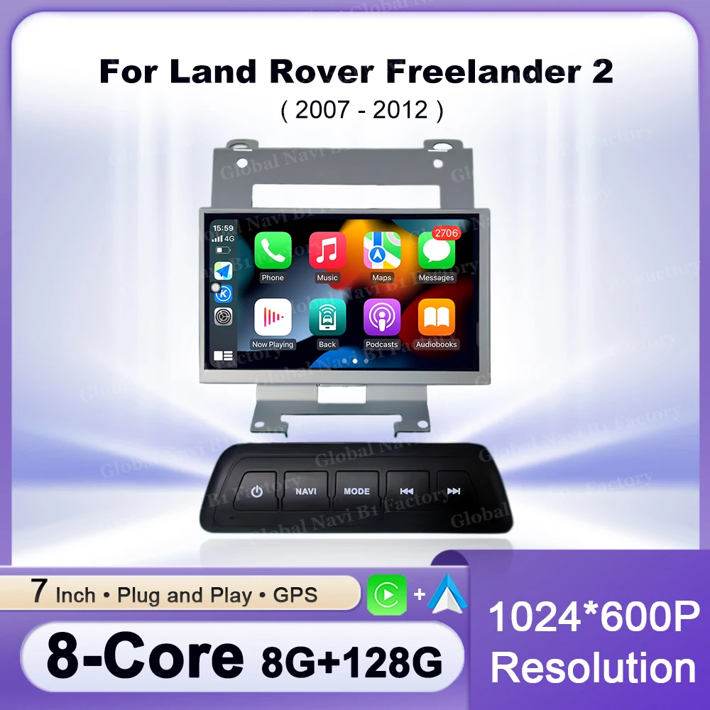 Android 16 Wireless CarPlay Autoradio Multimedia-Videoplayer für Land Rover Freelander 2 2007-2012 Navigation GPS 4G WIFI 7 Zoll