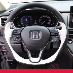 Hand Sewing Car Steering Wheel Cover for Honda Odyssey Accord Civic Vezel Breeze Envix Genuine Leather Interior Car Accessories