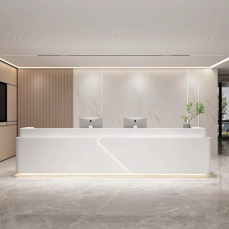 

Modern Minimalist Reception Desks Nordic Luxury Beauty Salon Hotel Cashier Desk Designer Welcome Commercial Furniture FYRD