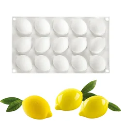 15 Cavity Lemon-Shaped Silicone Mold Cake Chocolate Mold Ice Cubes Biscuit Tray For DIY Baking Cake Mould Kitchen Accessories