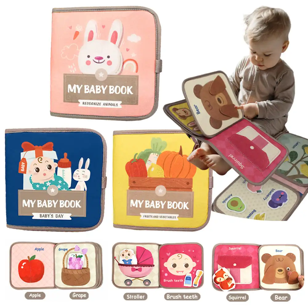 Soft Baby Book Montessori early education quiet cloth book Learning Toys for Babies 0-3 Years and Up Enlightenment Puzzle