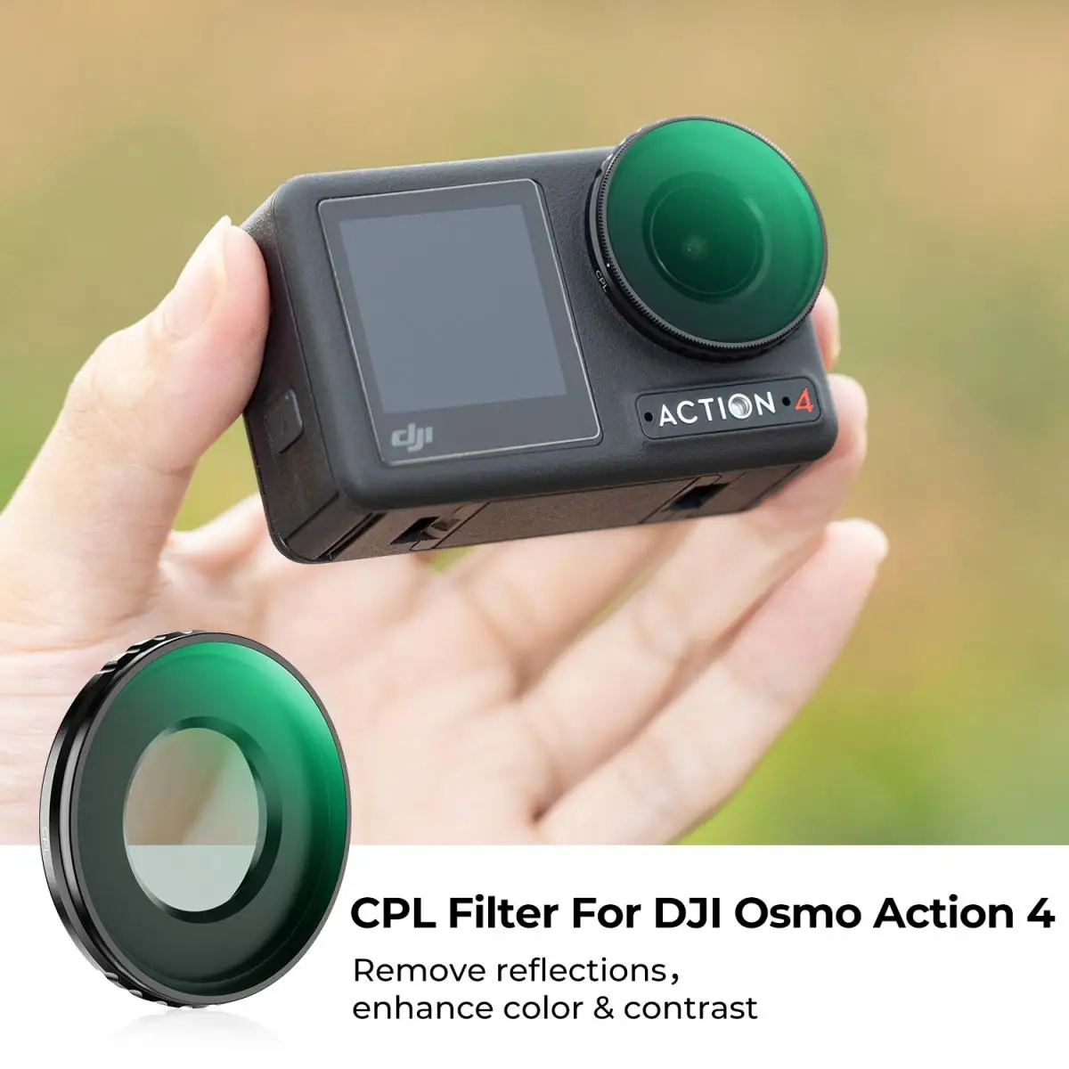 K&F Concept CPL Lens Filter for DJI Osmo Action 4 Optical Glass Filters Waterproof Anti-scratch with 28 Multi-Layer Coating