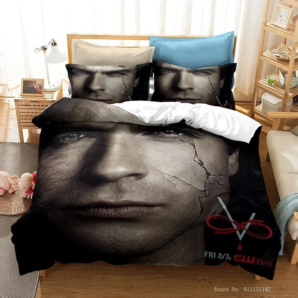 

Digital Linen Vampire Diaries 3D NEW Duvet Cover Pillowcase Bedding Set Adult Boy Girl Bedroom Decoration Children Single Double