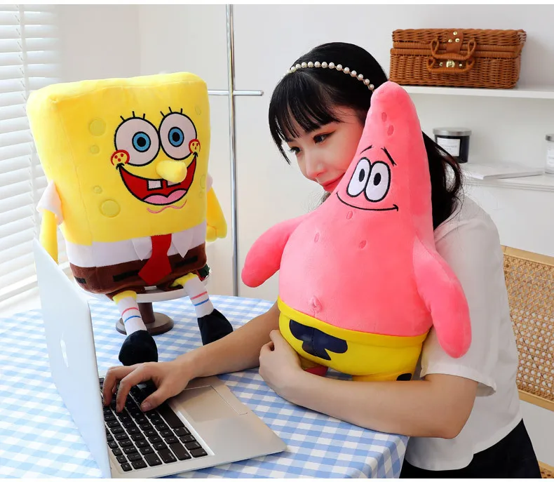 35cm SpongeBob Patrick Star Gary Squidward Tentacles Plush Dolls Stuffed Animals Bag Hangings Christmas Birthday Gifts For Kids