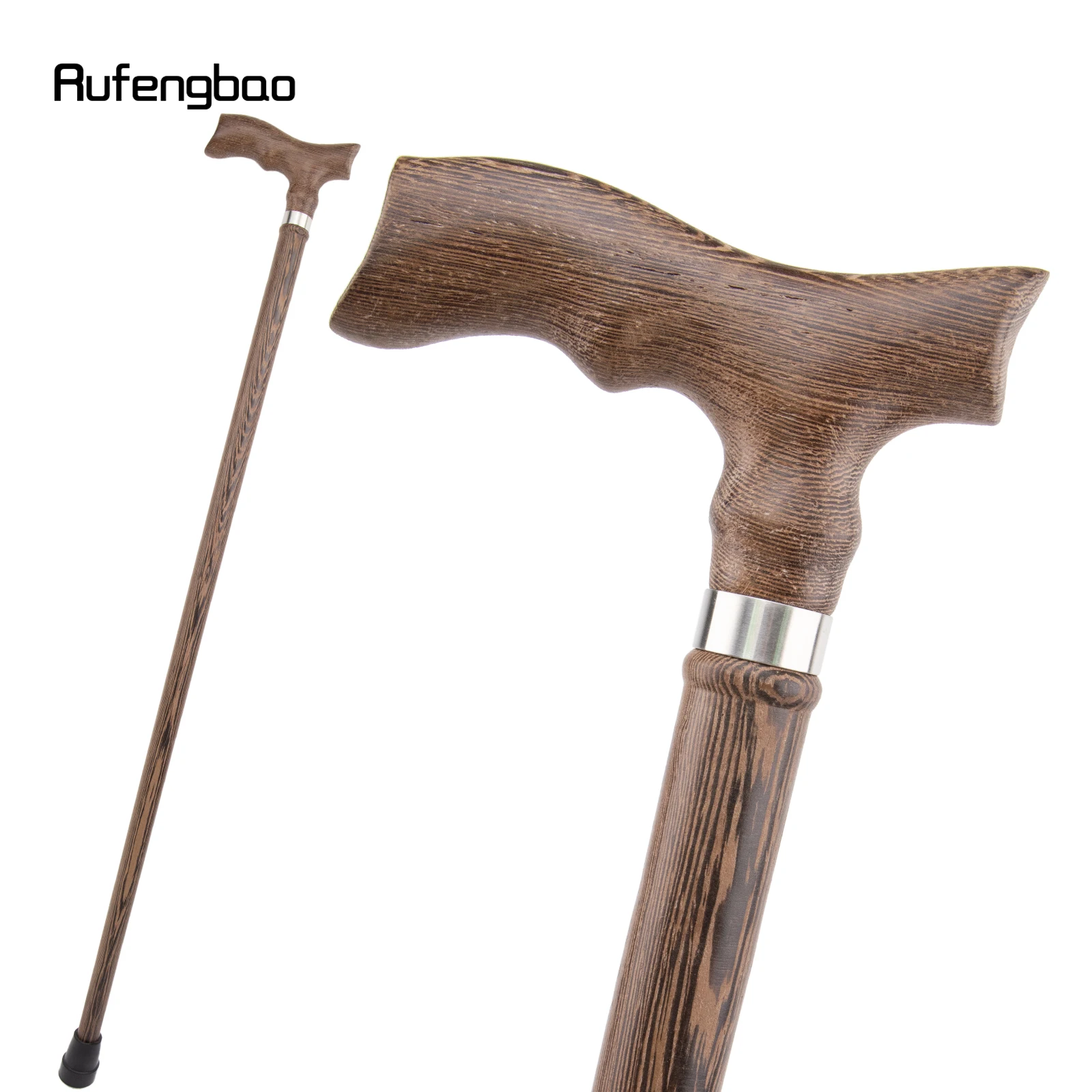 Brown Wooden Single Joint Fashion Walking Stick Decorative Cospaly Party Walking Cane Halloween Mace Crutch  Wand Crosier 94cm