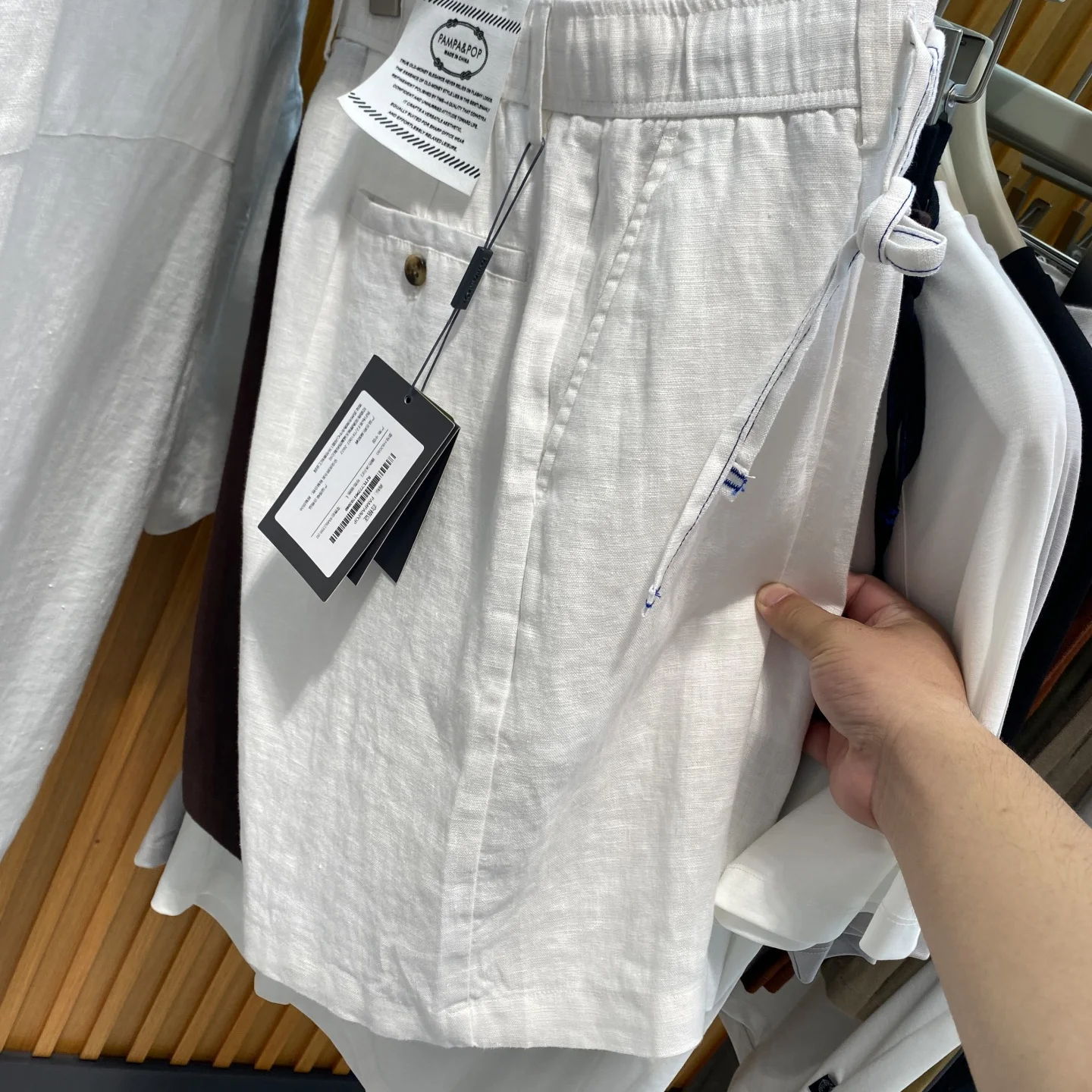 

Роскошные мужские шорты из 100% льна ручной работы: комфортные, дышащие, прохладные, повседневные, прямого кроя, на молнии, со средней посадкой, для летнего сезона