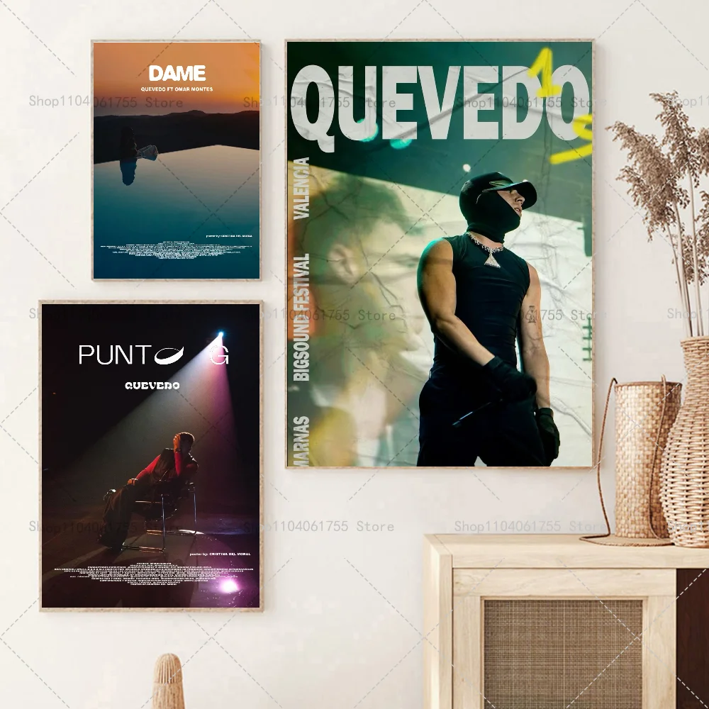 1PC Nordic Pop Rapper Quevedo Music Album Poster Self-adhesive Art Waterproof Paper Sticker Coffee House Bar Room Wall Decor