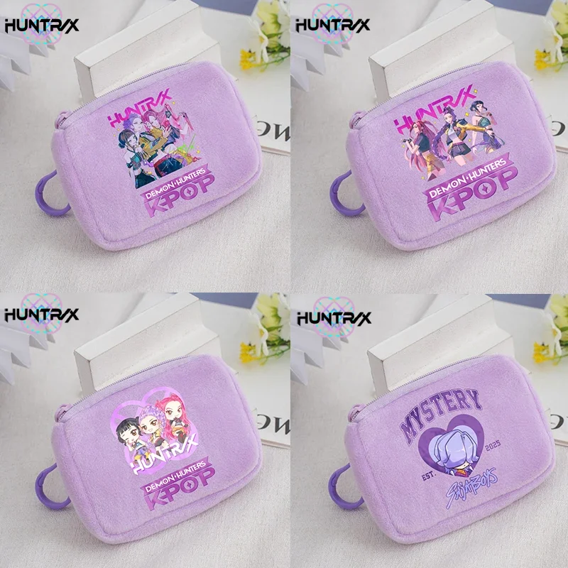 KPop شيطان الصيادين الاطفال أفخم محفظة نسائية للعملات المعدنية الأطفال أنيمي لطيف محفظة حامل بطاقة كيس التخزين فتاة الكرتون حقيبة المال الصغيرة الهدايا
