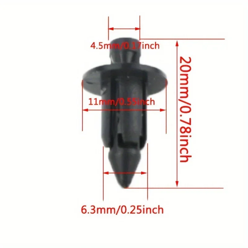 20pcs 6mm Black Rivet Fairing Body Trim Panel Fastener Screw Clips For Honda Suzuki Kawasaki Motorcycle Accessories Parts