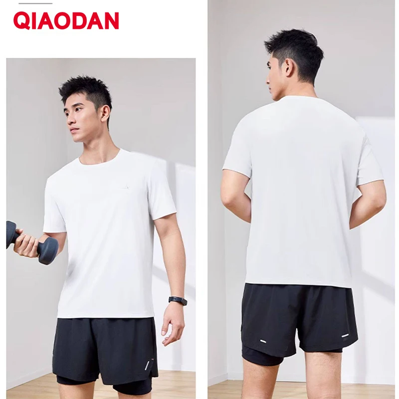 QIAODAN Men Casual T-shirt 2026 Summer Quick Dry Breathable Crew Neck Short Sleeve Tee Fitness Workout Gym Tops QXEHS3252031