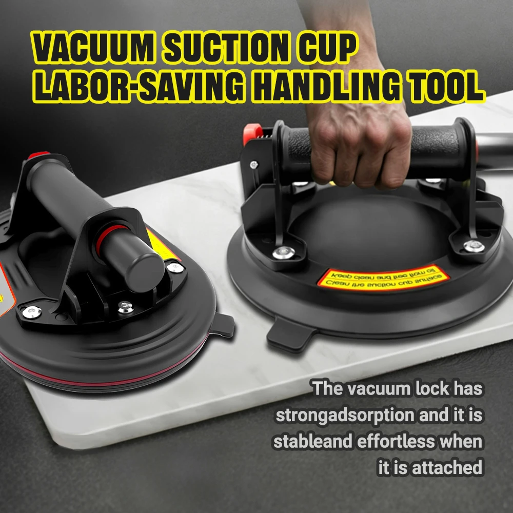 Portable 8 Inch Round/Oval Vacuum Suction Cup 220kg Industrial Grade Hand Pump for Glass Granite Tile Window Lifting Tool