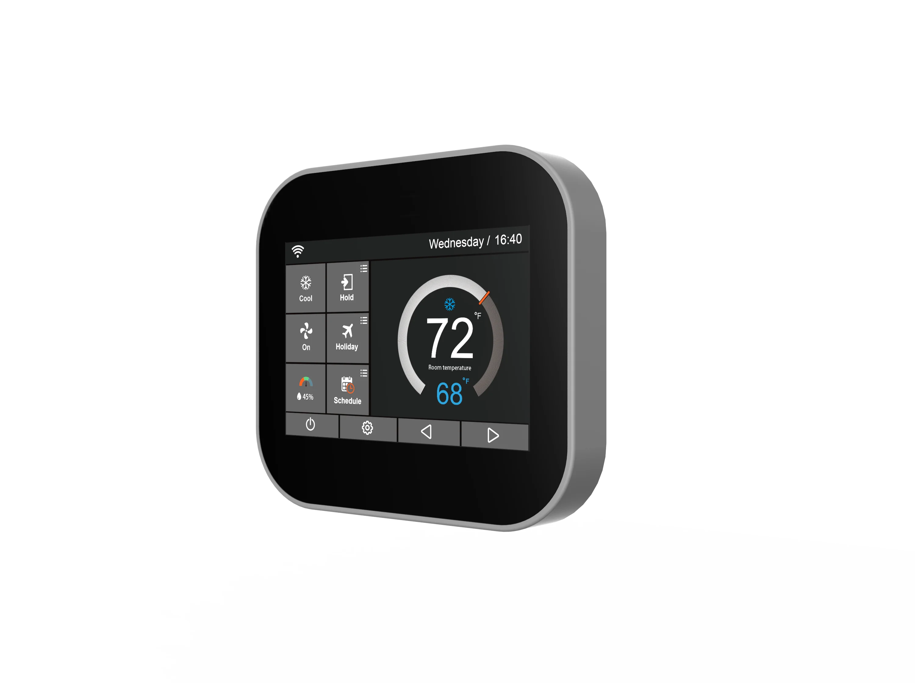US Style Smart WiFi Thermostat Touch Screen HVAC Controller ,Humidity Monitor & Multi-Stage Heat/Cool for US Homes/Commercial