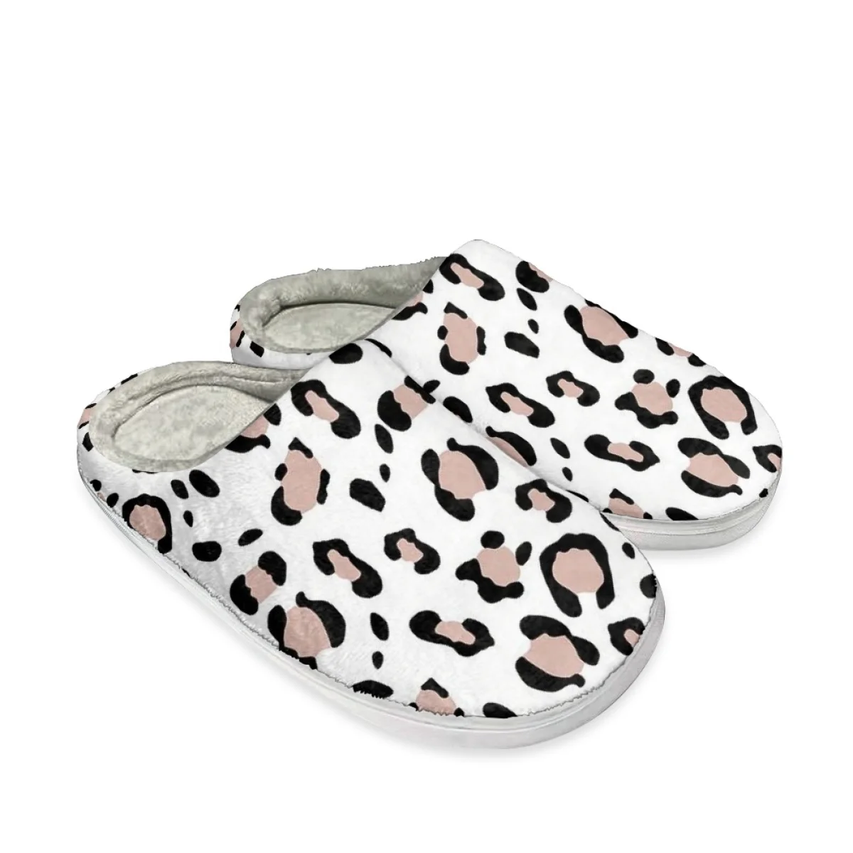 Beliodome Leopard Print Womens House Cotton Memory Foam Slippers Indoor Slip On Shoes Lightweight Bedroom Sleepers Rubber Sole