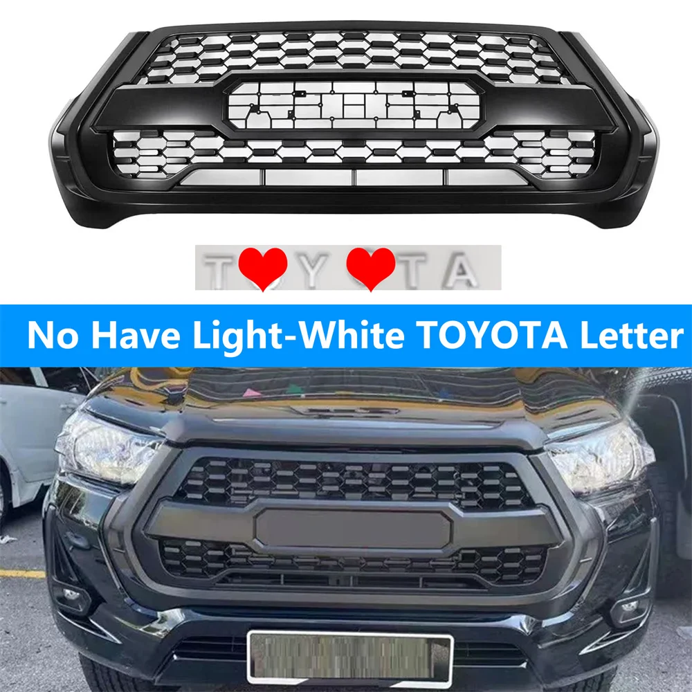 Gemodificeerde 4X4 Auto Nieuwe Grille Voor Toyota Hilux Revo 2021 2022 Voorbumper Racing Grills Mesh Racing grille Cover Grill