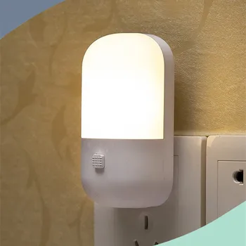 מנורת לילה LED עם מתג EU US Plug, מנורת לילה חסכונית באנרגיה לחדר הילדים, מנורת שידה ליד המיטה, מנורת מסדרון ומדרגות