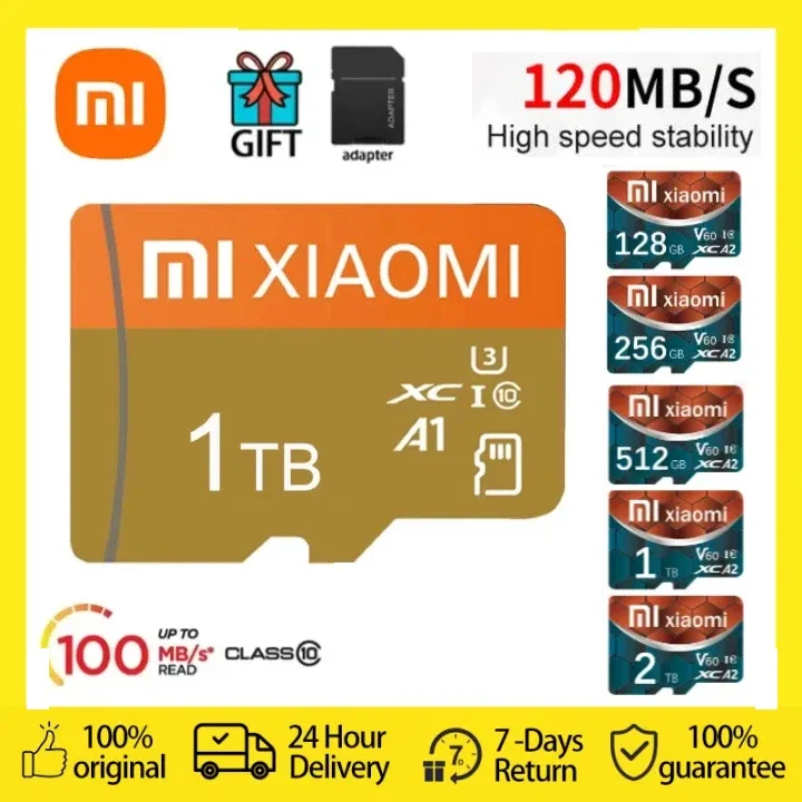 Karta pamięci Xiaomi U3 A1 V30 Class 10 Micro Card 128GB 64GB 256GB 512GB Szybka karta SD TF z adapterem do Nintendo Switch