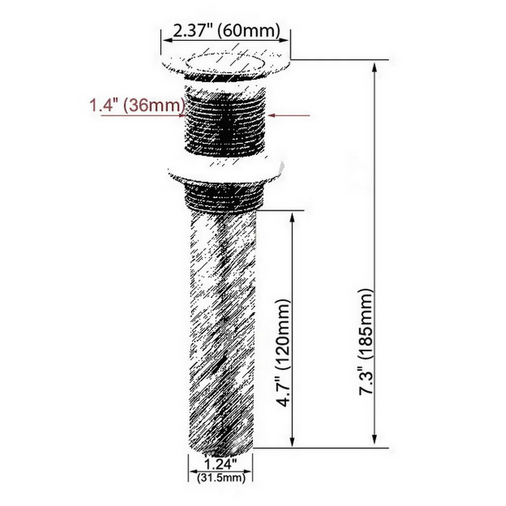 Polished Chrome Small Round Cap Pop Up Bathroom Sink Basin Waste / Drain Without Overflow Bathroom Accessory msd043