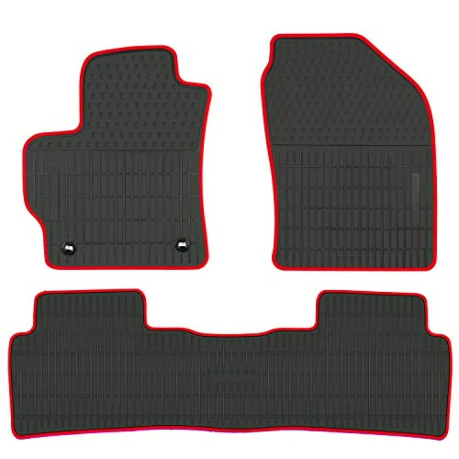 

Car Rubber Floor Mat Custom Fit for Corolla Sedan 2020-2026 Automatic Transmission Black Red Auto Liner Mats All Weather Heavy