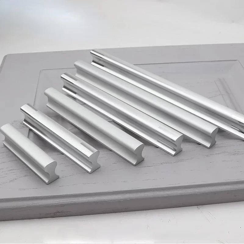 12 Stück lange Fingergriffe für Schrank, Kleiderschrank, Küchenschrank, Schublade, Schrank, Türgriffe, langer Aluminium-Profilgriff