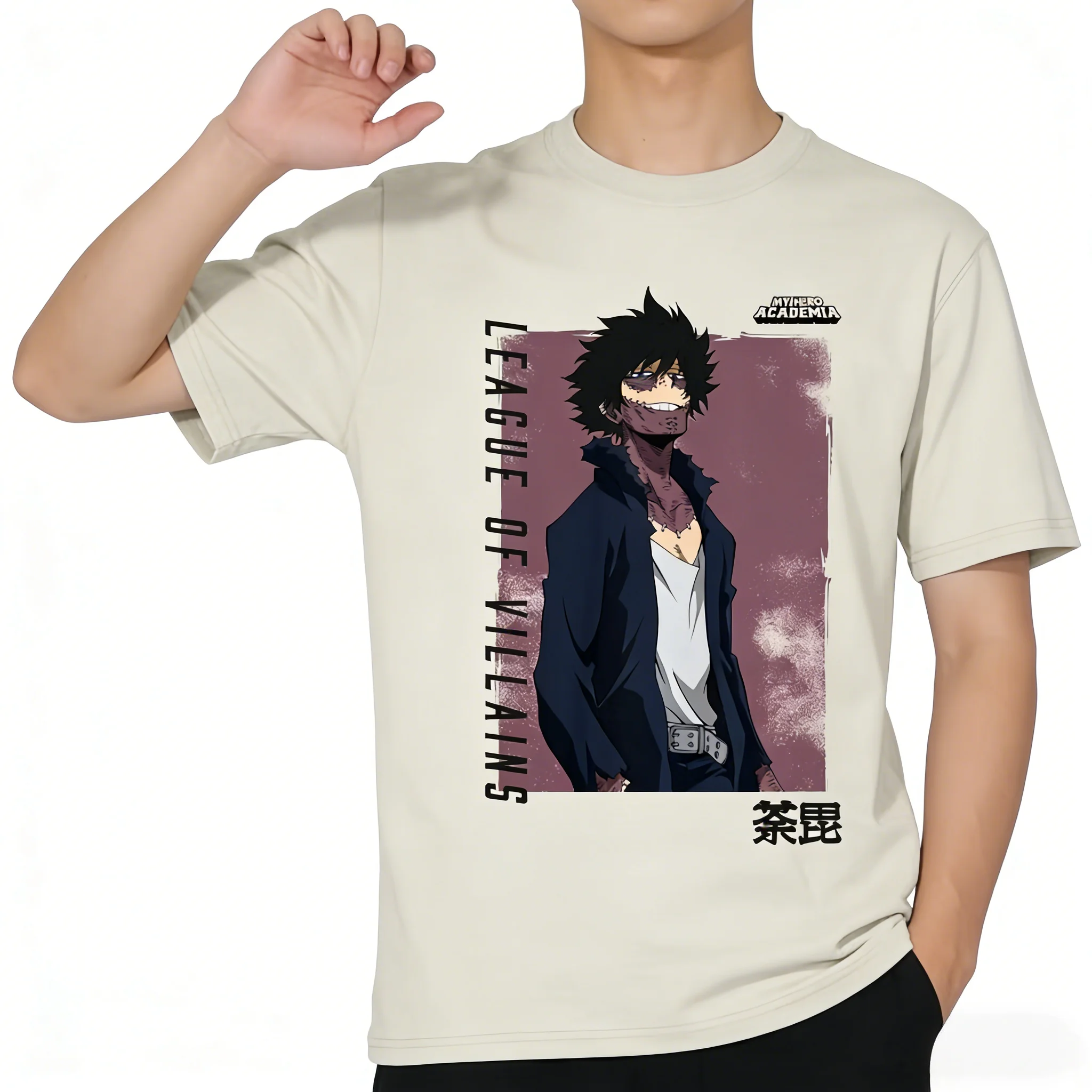 

2026 anime My Hero Academia Dabi Graphic Men T-Shirt Oversized 100% Cotton Unisex O-Neck Short Fashion Sleeve Y2k Streetwear Tee