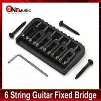 Puente fijo para guitarra de 6 cuerdas 72,8x38MM-10.6 - Puentes rígidos de metal Pieza de repuesto para guitarra eléctrica Negro/Cromo