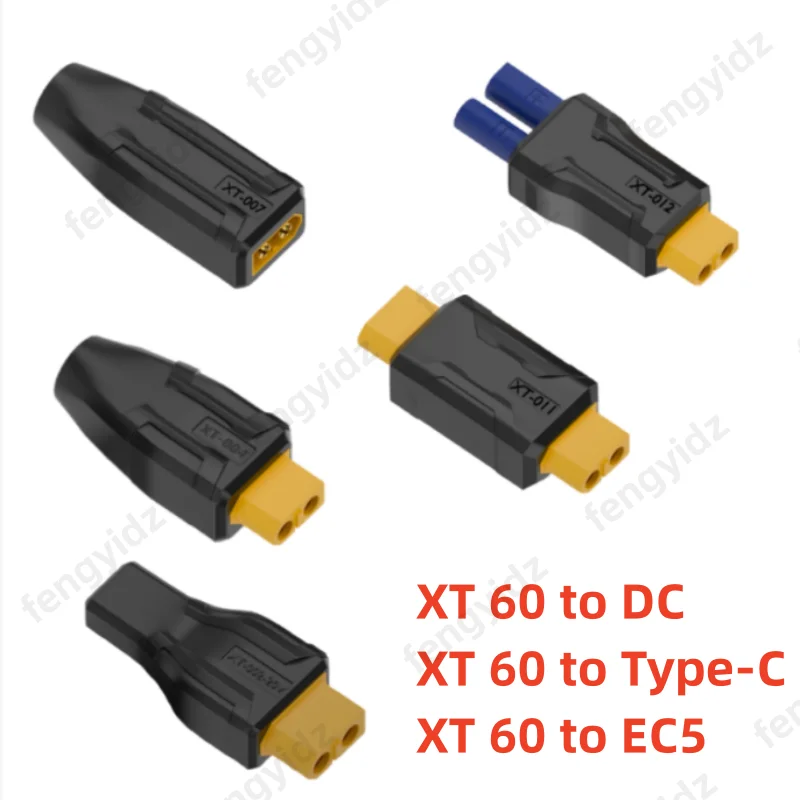 XT60 Male Female to EC5 Female Plug Type-c DC Male Female No Wire Connector Plug Adapter 55*25 5521 7406 7909 to XT60 Connector