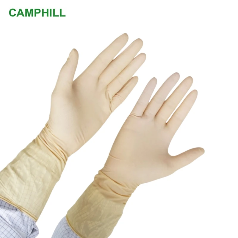 Wholesale 9-inch/12-inch High elasticity no powder gloves Laboratory, Dust free workshop disposable purification latex gloves