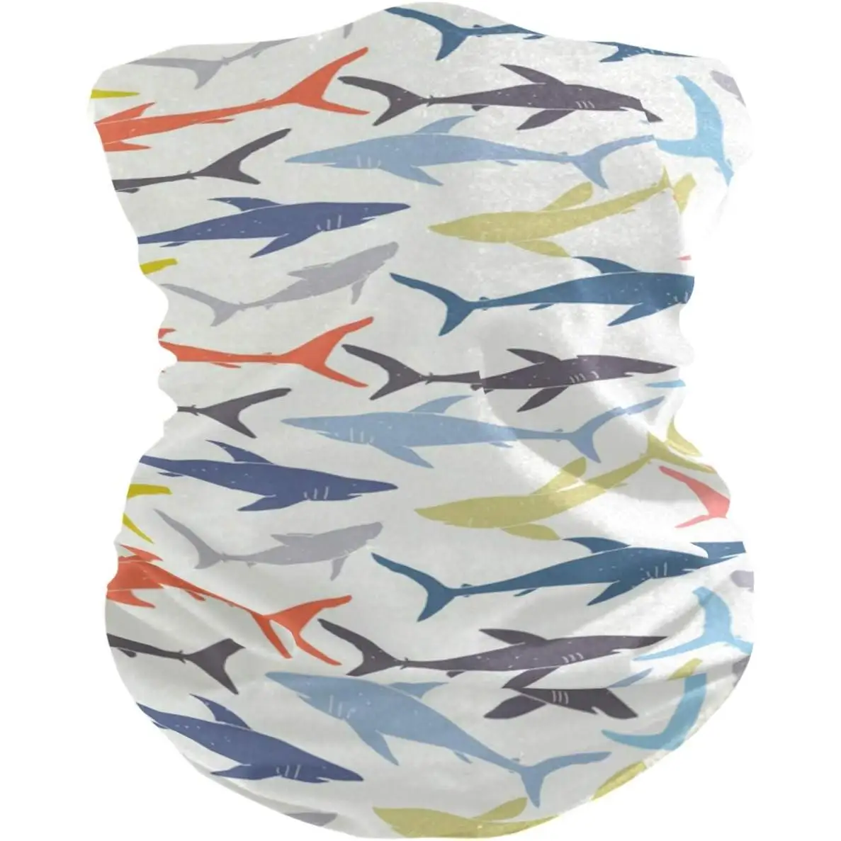 Bandana sin costuras para el cuello, polaina dibujada a mano, diadema de animales de tiburón, pañuelo de tubo deportivo para entrenamiento, Yoga, correr, senderismo, montar