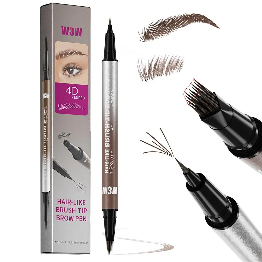 NIEUW Haarachtige wenkbrauwpotlood 4D Micro-Sculpting Dual-Ended Wenkbrauwpotlood en Eyeliner Langdurige vloeibare wenkbrauwpen zoals echt