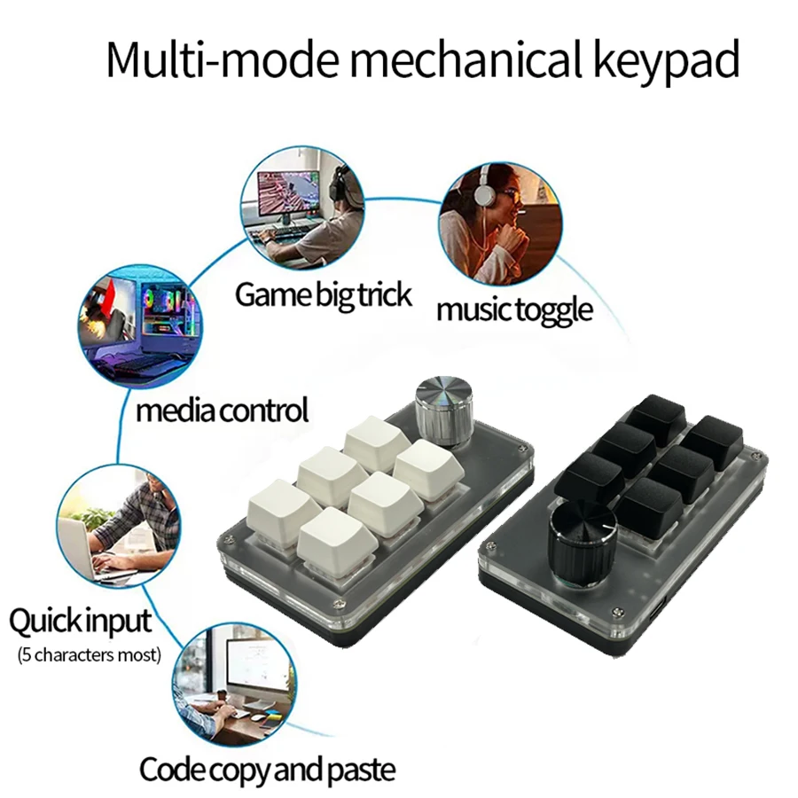 6 مفاتيح 1 مقبض صغير ماكرو لوحة المفاتيح الميكانيكية USB RGB الألعاب مخصص برمجة مقبض المحمولة مخصص التبديل لأجهزة الكمبيوتر المحمول فوتوشوب