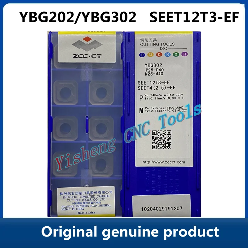 

Free Shipping Original ZCC CT YBG302 SEET12T3-EF YBG202 Milling Cutter Inserts CNC cutting tools