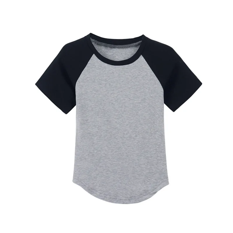 Splice Kpop Crop Tops Women Slim Y2K Korean Fashion T-shirts Sexy Vintage Tees Shirts Goth Harajuku Cheap Clothes Woman Tshirts
