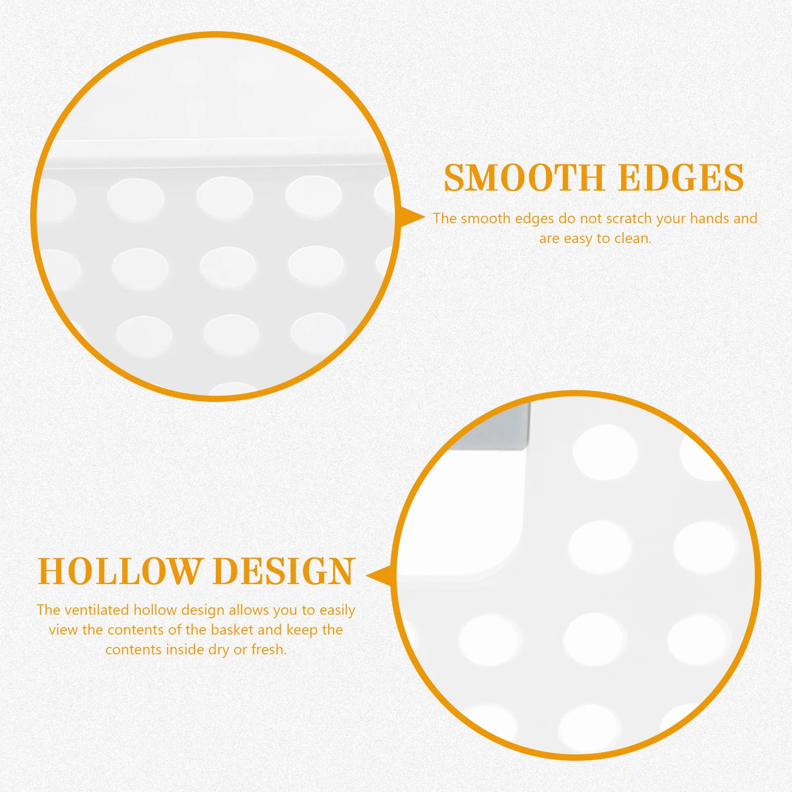 

5Pcs Rectangular Storage Bins Plastic Hollow Design for Home Office School Bathroom Kitchen Supplies Organization