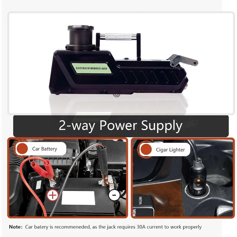Auto-Wagenheber, hydraulischer 12 V DC, 33000 lbs, 15 Tonnen robuster elektrischer Wagenheber mit LED-Anzeige für Wohnmobil, Wohnmobil, LKW, Van, Limousine, SU