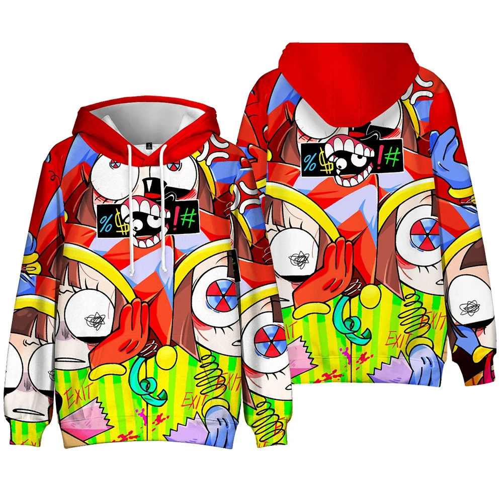 Anime The Amazing Digital Circus Cosplay Hoodies Boys Pullover Casual Sweatshirt Adult Kids Autumn Hoodie Girls Outerwear