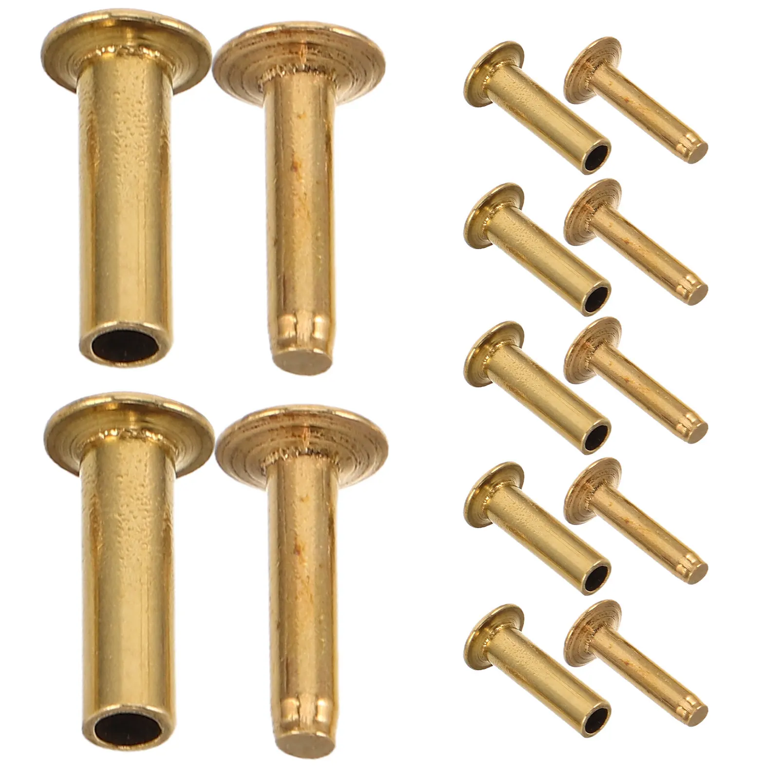 14Pairs Copper Rivet Pins Knife Handle 12 13mmx6mm DIY Cutlery Fixing Rivet Fasteners Kitchen Knife Making Hardware