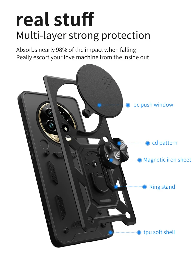 Realmi 13 Plus 5GกรณีเกราะกันกระแทกปกหลังสําหรับOppo Realme13 + 5G RMX5002 6.67 "รถผู้ถือแหวนแม่เหล็กCoque Fundas