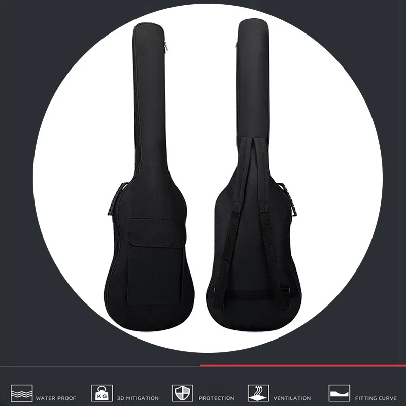 エレクトリックベースギターバッグ、ギグバックパック、パッド入りソフトケース、軽量、防水、リッチ、5mm