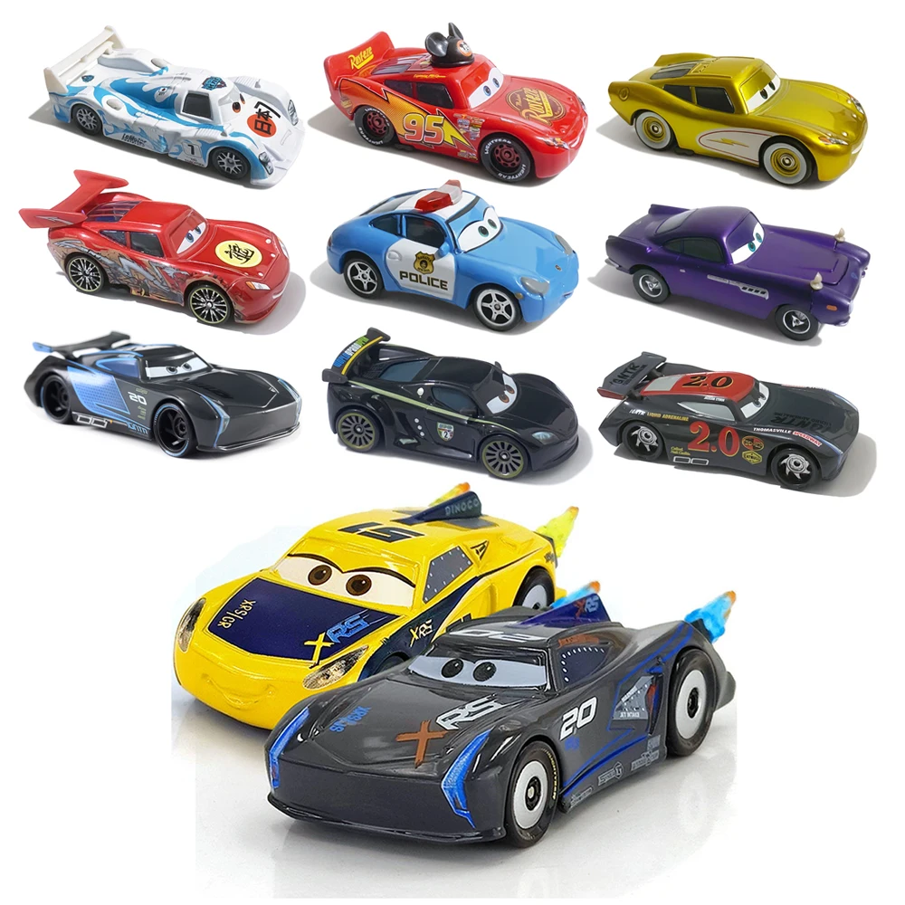 Disney Pixar Cars, Serie XRS de Tercera Generación, Racing Flame Tail, Cruz Ramirez, Jackson Storm, 1:55, Metal Fundido a Presión, Juguetes para Niños