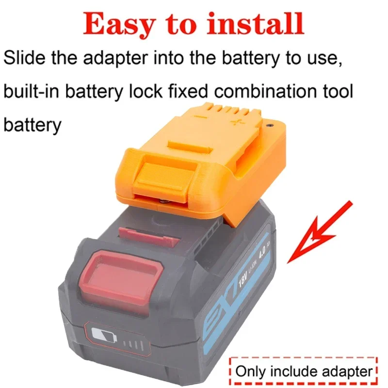 Battery Adapter/Converter for DeWalt 18/20V Li-Ion Tools to Erbauer 18V EXT Li-Ion Battery Adapter Power Tool Accessory