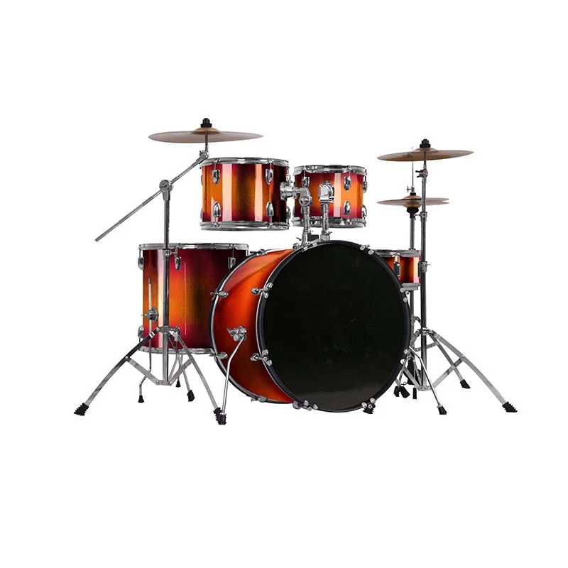

Hooqu Factory Wholesale Drum Set Beginner 5 Drums 3 Cymbals Percussion Instrument Adult Jazz Drums
