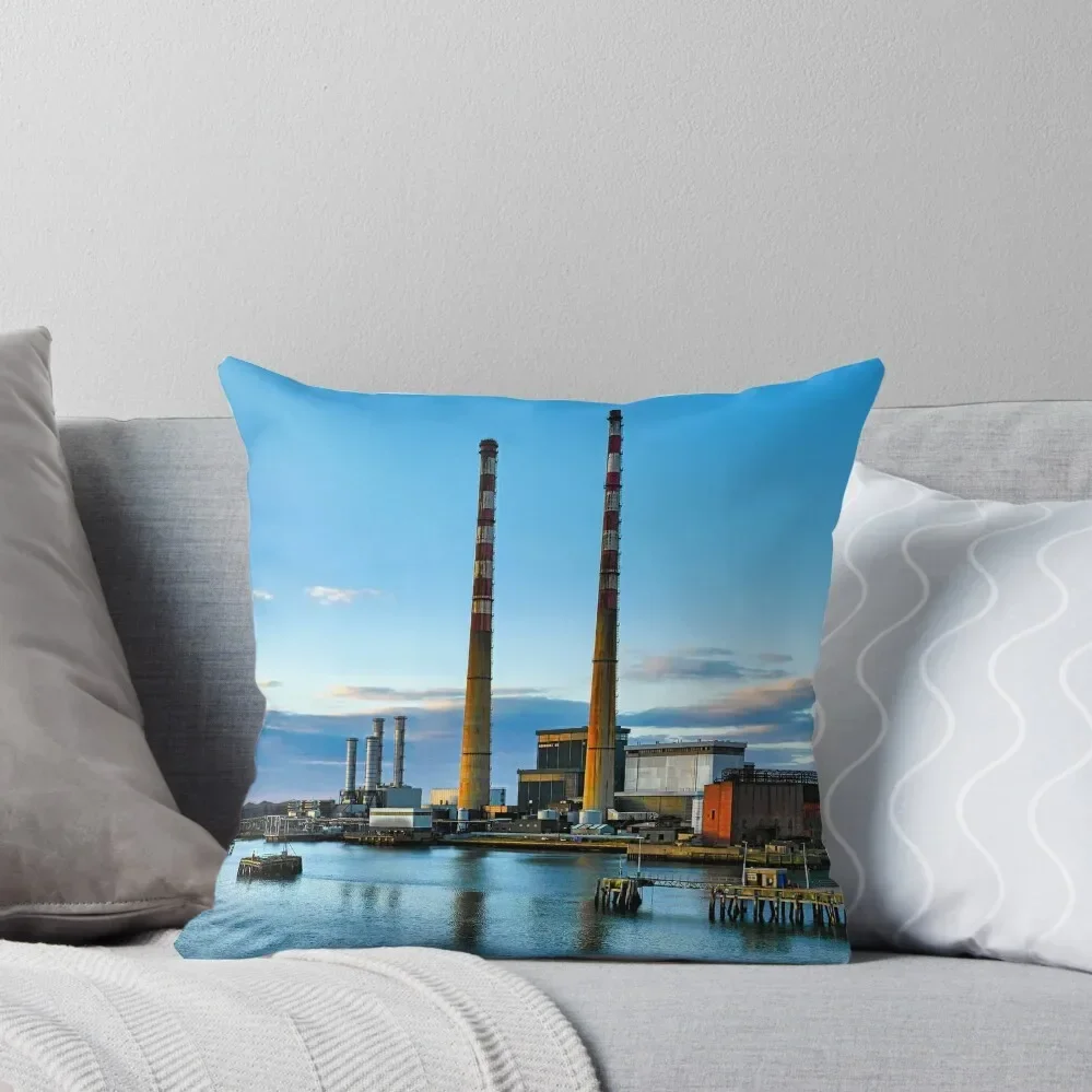 Poolbeg Chimneys - Sunrise Throw Pillow Cushion Child pillow cover luxury Pillow Cover