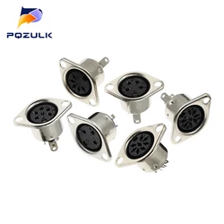 10PCS 3/4/5/6/7/8PIN Panel Mount Female Jack DIN Adapter MIDI Cable Connector