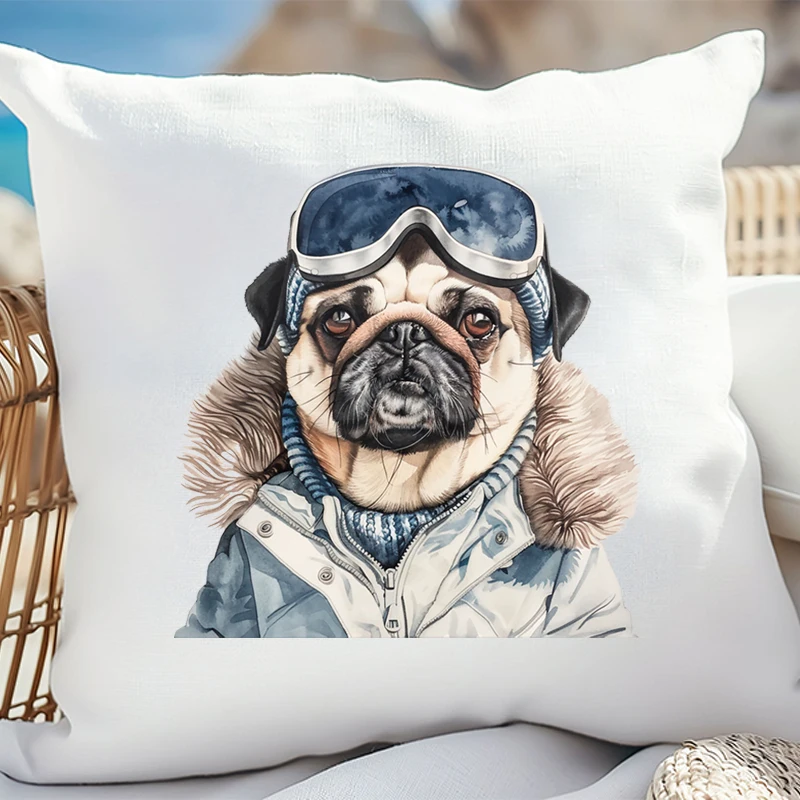 Winter Ski Colored Dog Animal Iron On Heat Transfer Sticker For Clothes Pinted Vinyl Thermal Appliques Washable T-Shirt Decal - Image 4