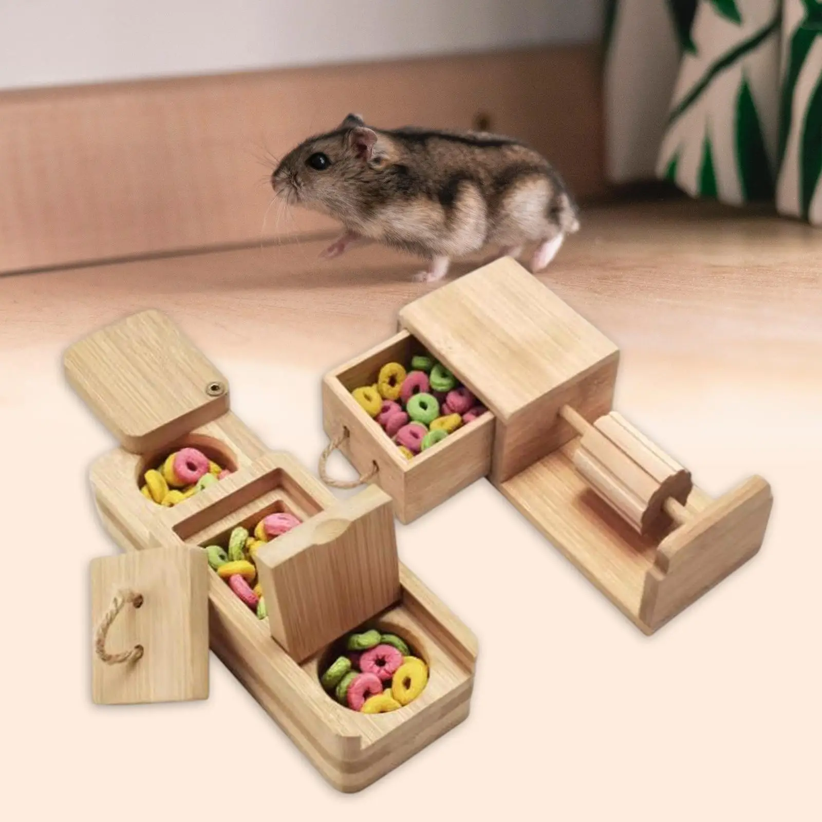 Hamster Foraging Toy Creative Hide Treats Puzzle for Mouse Small Pet Bunny view 4