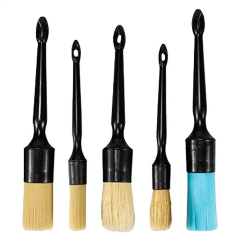 5pcs Auto Interior Detailing Brushes Set Multifunctional Car Cleaning Brush Soft Detailing Brush Car Cleaning Accessories